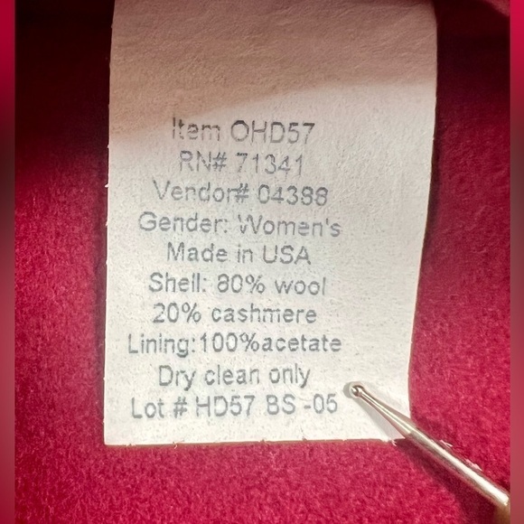 L.L. BEAN Women’s VINTAGE Wool Cashmere Red Jacket Blazer Made in USA Size 10 - Picture 9 of 11